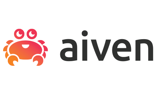 Aiven logo with smiling crab
