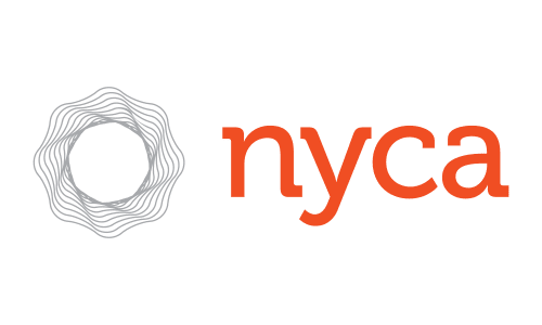 Minimalist Nyca logo on black background