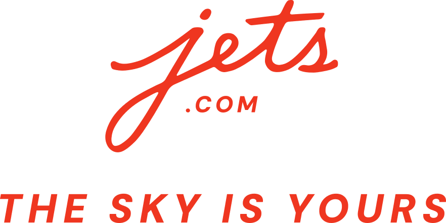 Red Jets.com logo with the phrase 'SKY IS YO'.