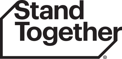 Text with the words 'stand together' in bold black letters.