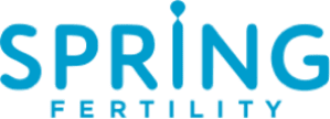 Logo for Printa Fertility with blue text and abstract symbols.